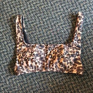 Aerie Leopard Print Bikini Top
